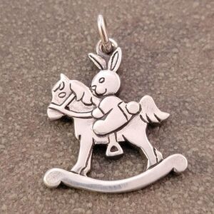 Very Rare Retired James Avery Sterling Bunny Rabbit Rocking Horse Charm